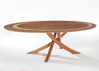Oval dining table with inlaid  top.